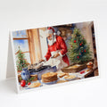Cookies with Santa Claus Babbo Natale Greeting Cards Pack of 8 Blank Cards with Envelopes Whimsical A7 Size 5x7