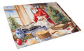 Cookies with Santa Claus Babbo Natale Cutting Board Tempered Glass Kitchen Cutting Surface, Heat Resistant Chopping, Non-Slip Feet, Food Prep & Serving