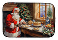 Cookies with Santa Claus Dish Drying Mat Absorbent Dish Drying Mat Pad for Kitchen Counter Dish Drainer Mat for Countertop, 14 x 21", Multicolor