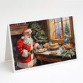 Cookies with Santa Claus Greeting Cards Pack of 8 Blank Cards with Envelopes Whimsical A7 Size 5x7