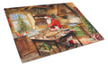 Cookies with Santa Claus Father Christmas Cutting Board Tempered Glass Kitchen Cutting Surface, Heat Resistant Chopping, Non-Slip Feet, Food Prep & Serving
