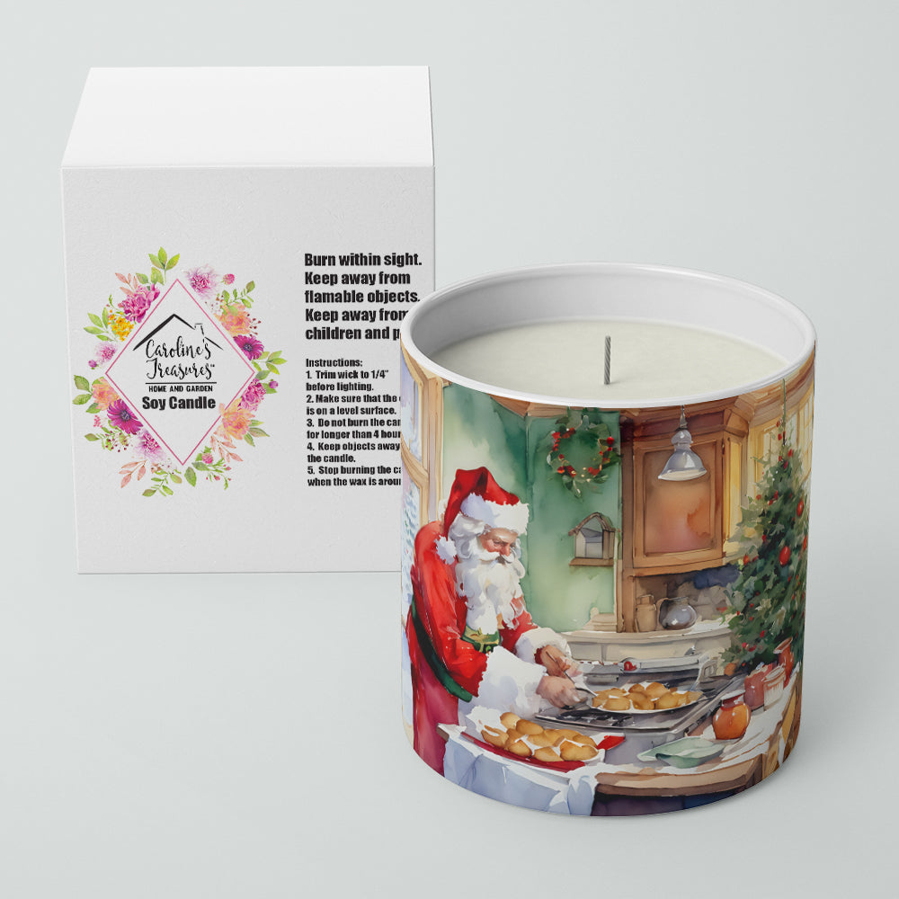 Cookies with Santa Claus Father Christmas Decorative Soy Candle Nature Soy Wax Essential Oil Home Decor Ideal for Bedroom Kitchen Bath Office Gift, 10 oz