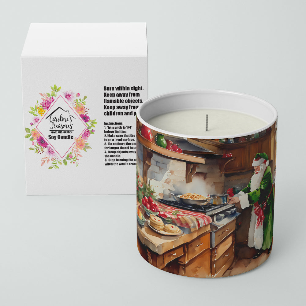 Cookies with Santa Claus Father Christmas Decorative Soy Candle Nature Soy Wax Essential Oil Home Decor Ideal for Bedroom Kitchen Bath Office Gift, 10 oz