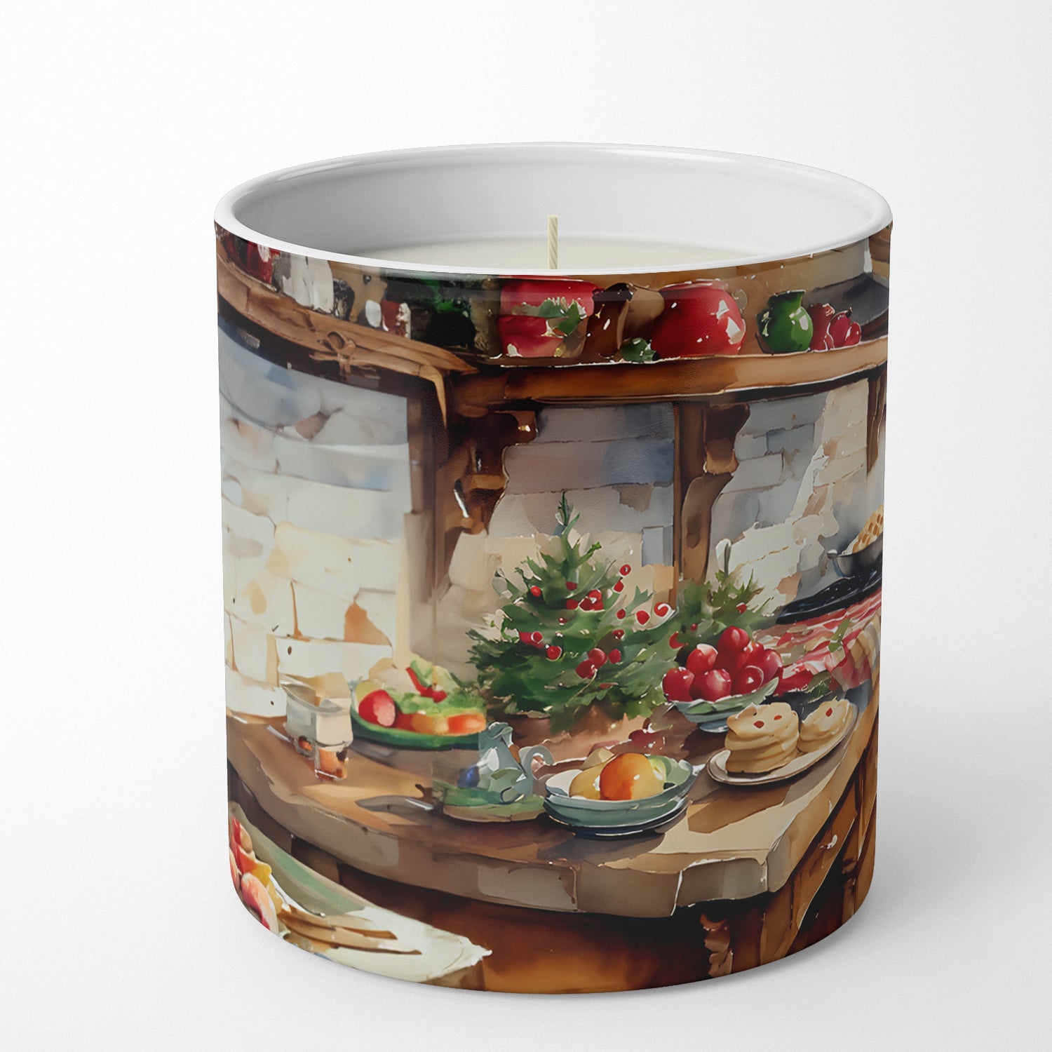 Cookies with Santa Claus Father Christmas Decorative Soy Candle Nature Soy Wax Essential Oil Home Decor Ideal for Bedroom Kitchen Bath Office Gift, 10 oz