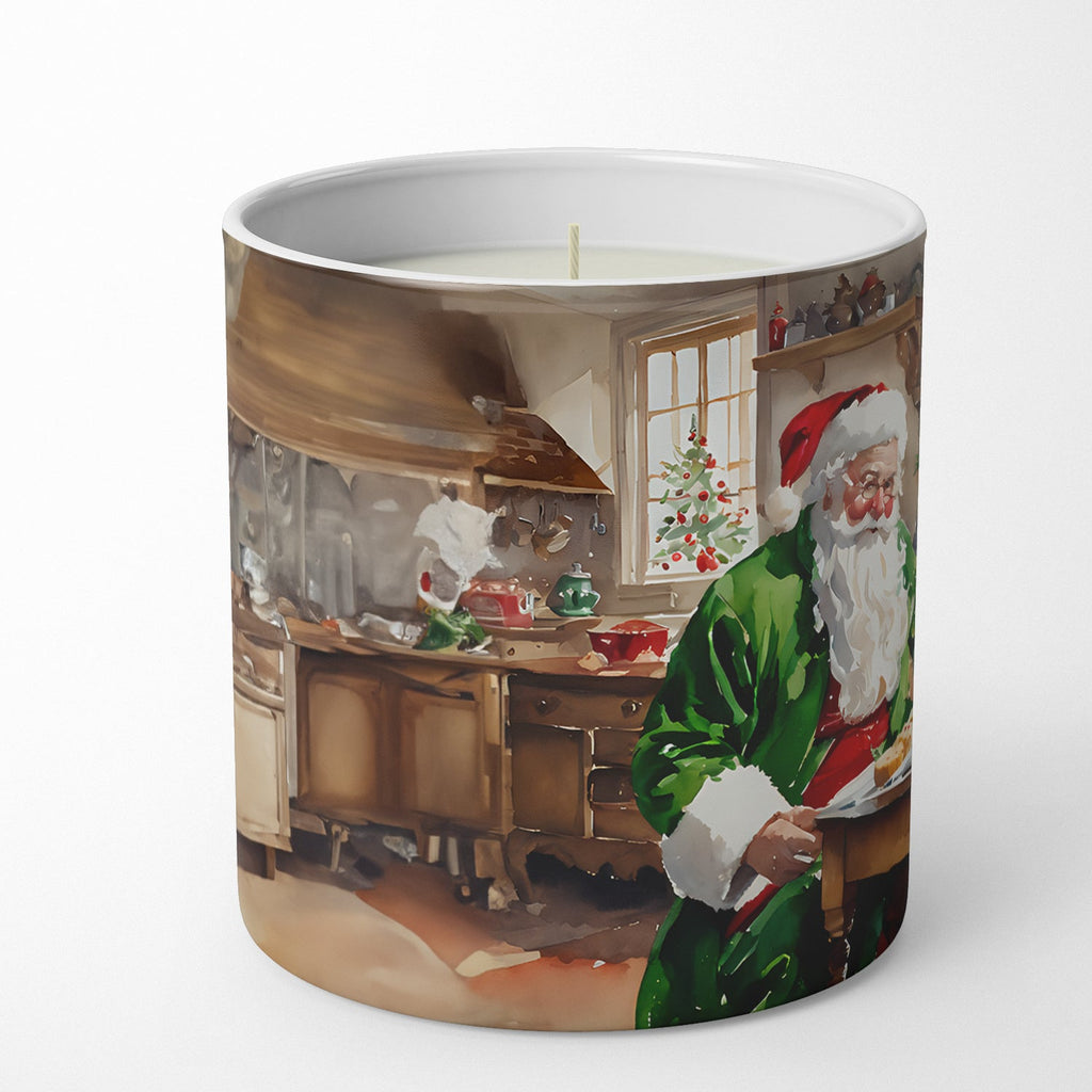 Cookies with Santa Claus Father Christmas Decorative Soy Candle Nature Soy Wax Essential Oil Home Decor Ideal for Bedroom Kitchen Bath Office Gift, 10 oz