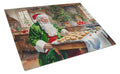 Cookies with Santa Claus Father Christmas Cutting Board Tempered Glass Kitchen Cutting Surface, Heat Resistant Chopping, Non-Slip Feet, Food Prep & Serving