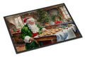 Cookies with Santa Claus Father Christmas Doormat Indoor Outdoor 18H X 27W Front Door Mat Rugs for Entryway, Non Slip Washable