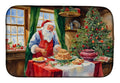 Cookies with Santa Claus Papa Noel Dish Drying Mat Absorbent Dish Drying Mat Pad for Kitchen Counter Dish Drainer Mat for Countertop, 14 x 21", Multicolor