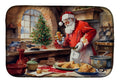 Cookies with Santa Claus Dish Drying Mat Absorbent Dish Drying Mat Pad for Kitchen Counter Dish Drainer Mat for Countertop, 14 x 21", Multicolor