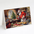 Cookies with Santa Claus Greeting Cards Pack of 8 Blank Cards with Envelopes Whimsical A7 Size 5x7