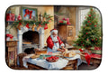 Cookies with Santa Claus Dish Drying Mat Absorbent Dish Drying Mat Pad for Kitchen Counter Dish Drainer Mat for Countertop, 14 x 21", Multicolor