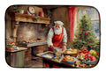 Cookies with Santa Claus Dish Drying Mat Absorbent Dish Drying Mat Pad for Kitchen Counter Dish Drainer Mat for Countertop, 14 x 21", Multicolor
