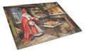 Cookies with Santa Claus Sinterklaas Cutting Board Tempered Glass Kitchen Cutting Surface, Heat Resistant Chopping, Non-Slip Feet, Food Prep & Serving