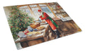Cookies with Santa Claus Weihnachtsmann Cutting Board Tempered Glass Kitchen Cutting Surface, Heat Resistant Chopping, Non-Slip Feet, Food Prep & Serving