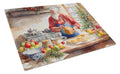 Cookies with Santa Claus Weihnachtsmann Cutting Board Tempered Glass Kitchen Cutting Surface, Heat Resistant Chopping, Non-Slip Feet, Food Prep & Serving