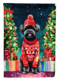 Affenpinscher Christmas House Flag 28x40 Porch Sleeve Pole Decorative Outside Yard Banner Artwork Wall Hanging, Polyester