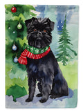 Affenpinscher Christmas House Flag 28x40 Porch Sleeve Pole Decorative Outside Yard Banner Artwork Wall Hanging, Polyester