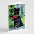 Affenpinscher Christmas Greeting Cards Pack of 8 Blank Cards with Envelopes Whimsical A7 Size 5x7
