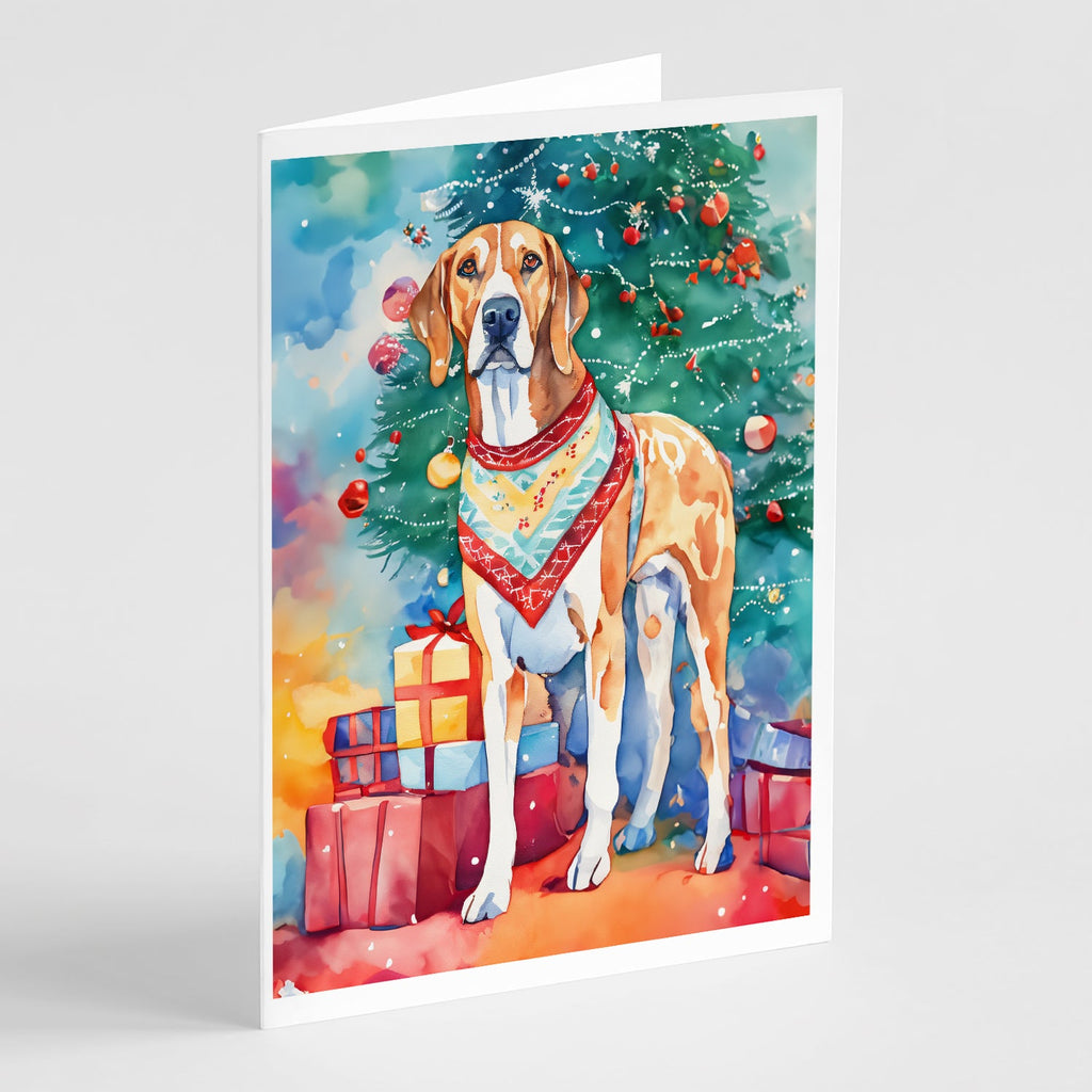 American English Coonhound Christmas Greeting Cards Pack of 8 Blank Cards with Envelopes Whimsical A7 Size 5x7