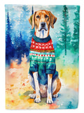 American English Coonhound Christmas House Flag 28x40 Porch Sleeve Pole Decorative Outside Yard Banner Artwork Wall Hanging, Polyester