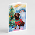 American Water Spaniel Christmas Greeting Cards Pack of 8 Blank Cards with Envelopes Whimsical A7 Size 5x7