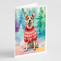 Australian Cattle Dog Christmas Greeting Cards Pack of 8 Blank Cards with Envelopes Whimsical A7 Size 5x7