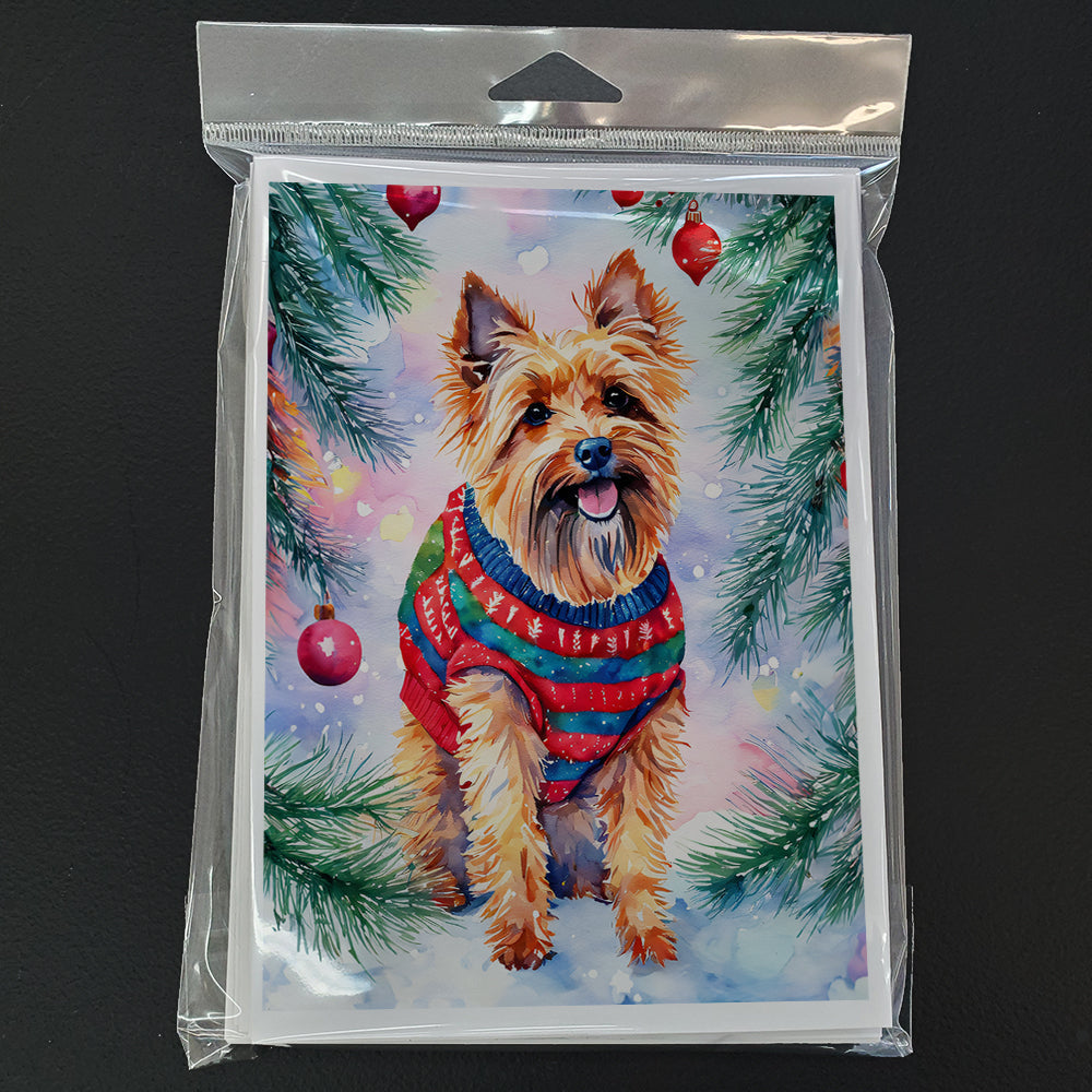 Australian Terrier Christmas Greeting Cards Pack of 8 Blank Cards with Envelopes Whimsical A7 Size 5x7