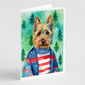 Australian Terrier Christmas Greeting Cards Pack of 8 Blank Cards with Envelopes Whimsical A7 Size 5x7