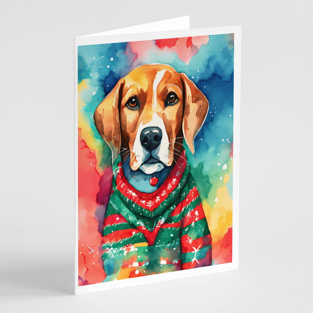 Beagle Christmas Greeting Cards Pack of 8 Blank Cards with Envelopes Whimsical A7 Size 5x7