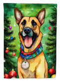 Belgian Malinois Christmas House Flag 28x40 Porch Sleeve Pole Decorative Outside Yard Banner Artwork Wall Hanging, Polyester