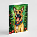 Belgian Malinois Christmas Greeting Cards Pack of 8 Blank Cards with Envelopes Whimsical A7 Size 5x7