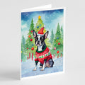 Boston Terrier Christmas Greeting Cards Pack of 8 Blank Cards with Envelopes Whimsical A7 Size 5x7