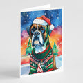 Boxer Christmas Greeting Cards Pack of 8 Blank Cards with Envelopes Whimsical A7 Size 5x7