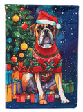 Boxer Christmas House Flag 28x40 Porch Sleeve Pole Decorative Outside Yard Banner Artwork Wall Hanging, Polyester