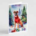 Boxer Christmas Greeting Cards Pack of 8 Blank Cards with Envelopes Whimsical A7 Size 5x7