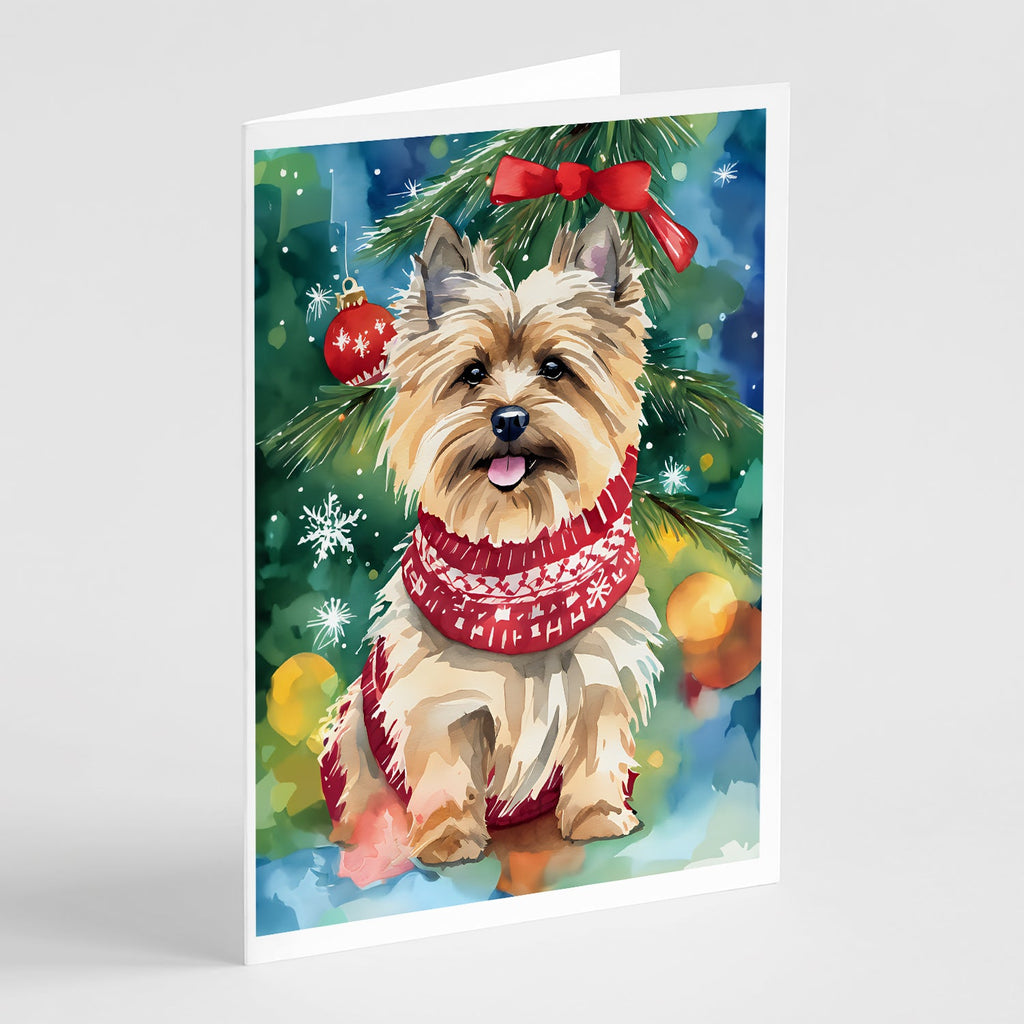 Cairn Terrier Christmas Greeting Cards Pack of 8 Blank Cards with Envelopes Whimsical A7 Size 5x7