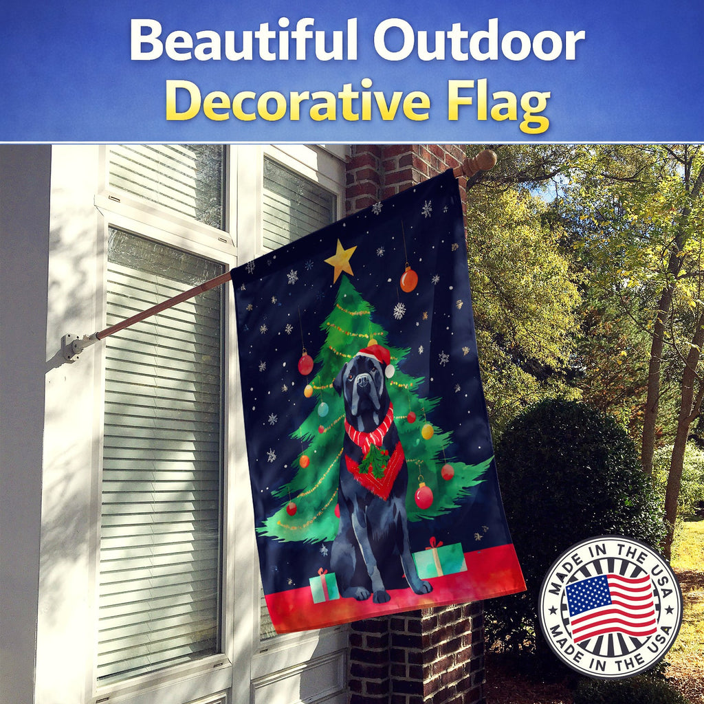 Cane Corso Christmas House Flag 28x40 Porch Sleeve Pole Decorative Outside Yard Banner Artwork Wall Hanging, Polyester