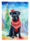 Cane Corso Christmas House Flag 28x40 Porch Sleeve Pole Decorative Outside Yard Banner Artwork Wall Hanging, Polyester