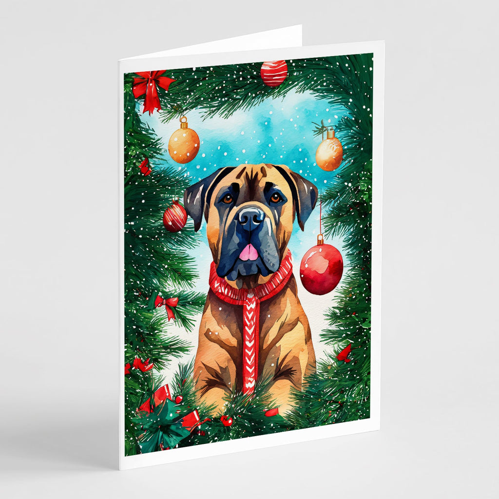 Cane Corso Christmas Greeting Cards Pack of 8 Blank Cards with Envelopes Whimsical A7 Size 5x7