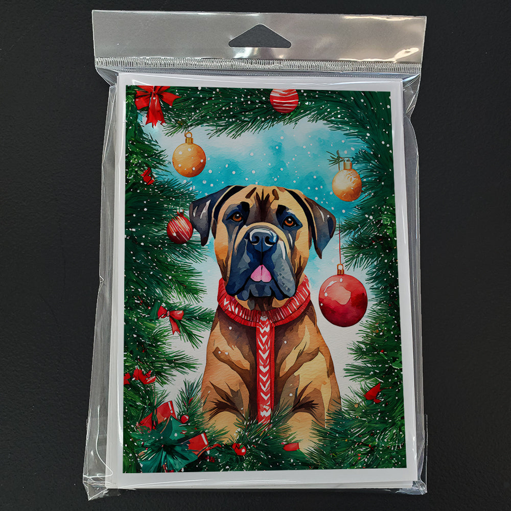 Cane Corso Christmas Greeting Cards Pack of 8 Blank Cards with Envelopes Whimsical A7 Size 5x7