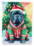 Cane Corso Christmas House Flag 28x40 Porch Sleeve Pole Decorative Outside Yard Banner Artwork Wall Hanging, Polyester