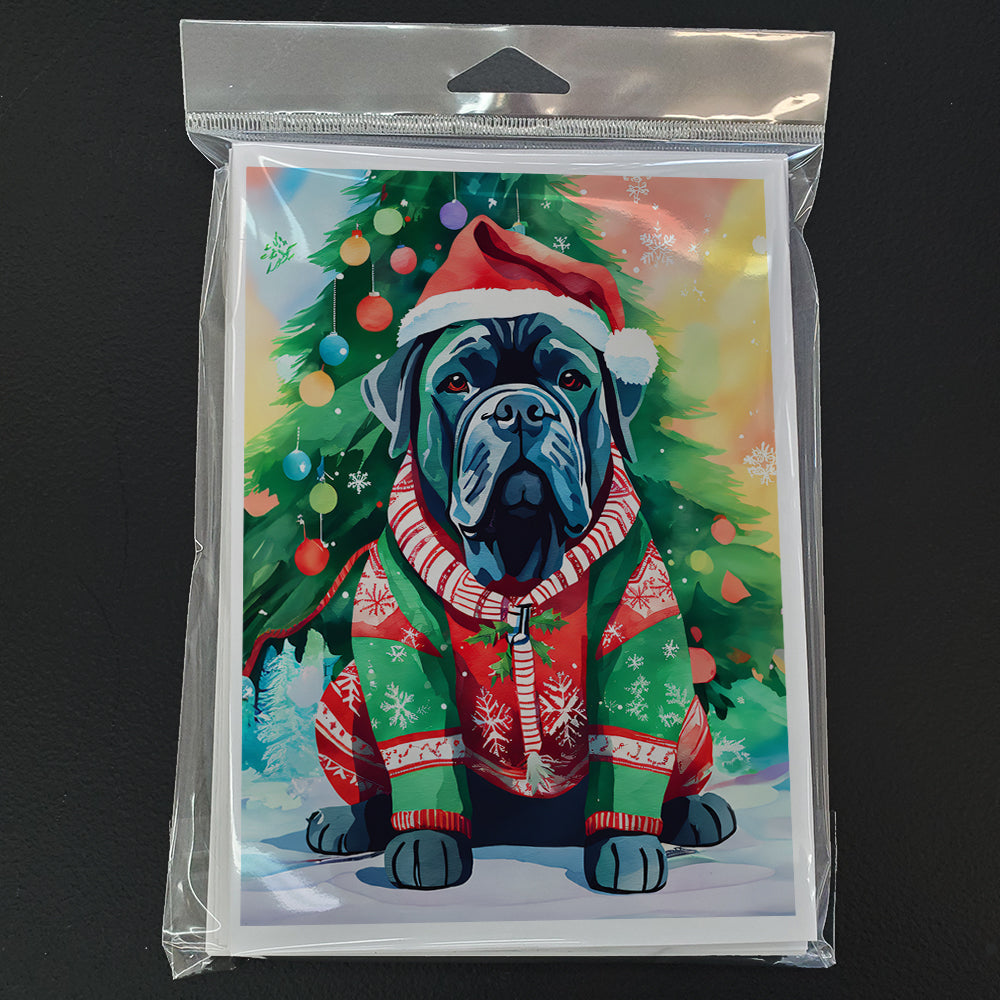 Cane Corso Christmas Greeting Cards Pack of 8 Blank Cards with Envelopes Whimsical A7 Size 5x7