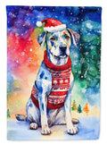 Catahoula Christmas House Flag 28x40 Porch Sleeve Pole Decorative Outside Yard Banner Artwork Wall Hanging, Polyester