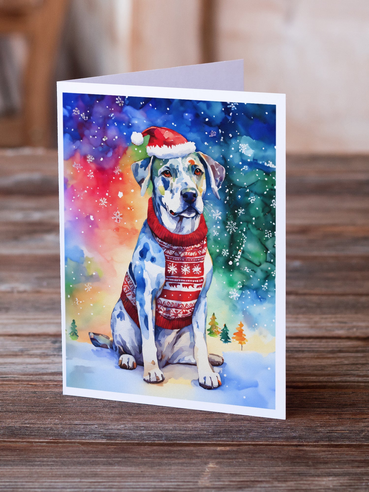 Catahoula Christmas Greeting Cards Pack of 8 Blank Cards with Envelopes Whimsical A7 Size 5x7