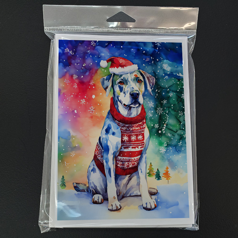 Catahoula Christmas Greeting Cards Pack of 8 Blank Cards with Envelopes Whimsical A7 Size 5x7