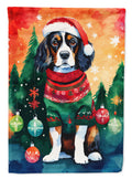 Cavalier Spaniel Christmas House Flag 28x40 Porch Sleeve Pole Decorative Outside Yard Banner Artwork Wall Hanging, Polyester