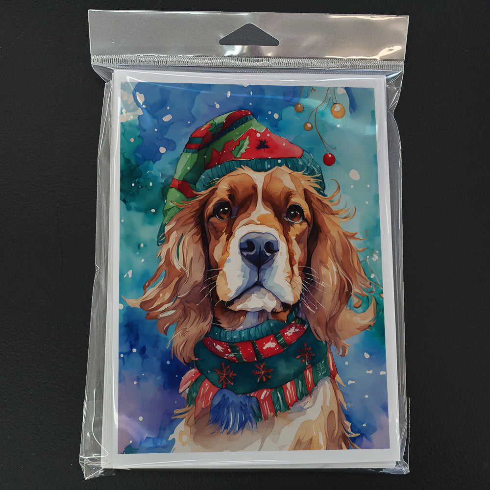 Cavalier Spaniel Christmas Greeting Cards Pack of 8 Blank Cards with Envelopes Whimsical A7 Size 5x7