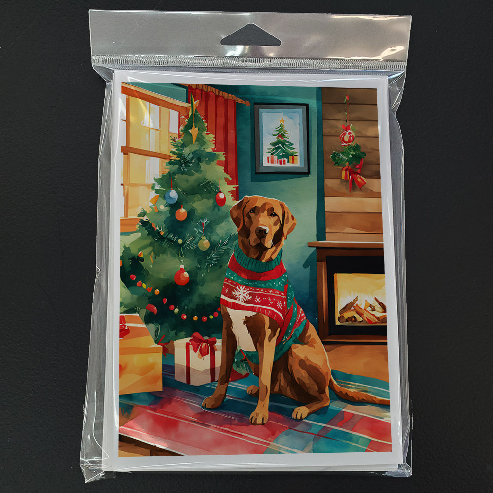 Chesapeake Bay Retriever Christmas Greeting Cards Pack of 8 Blank Cards with Envelopes Whimsical A7 Size 5x7