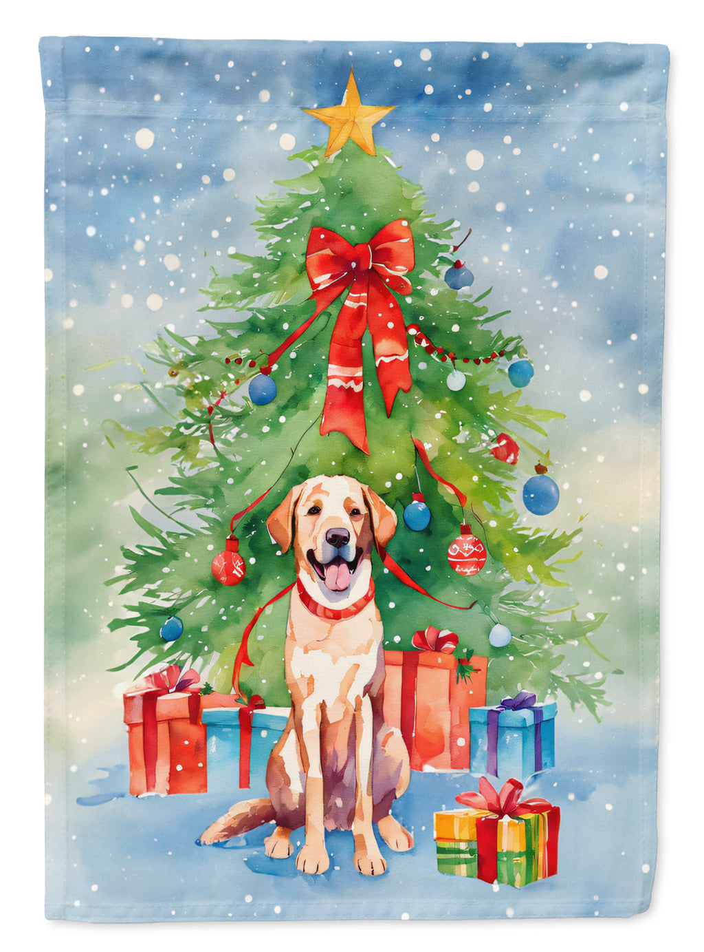 Chesapeake Bay Retriever Christmas House Flag 28x40 Porch Sleeve Pole Decorative Outside Yard Banner Artwork Wall Hanging, Polyester