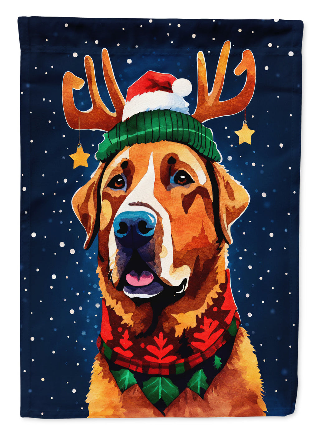 Chesapeake Bay Retriever Christmas House Flag 28x40 Porch Sleeve Pole Decorative Outside Yard Banner Artwork Wall Hanging, Polyester